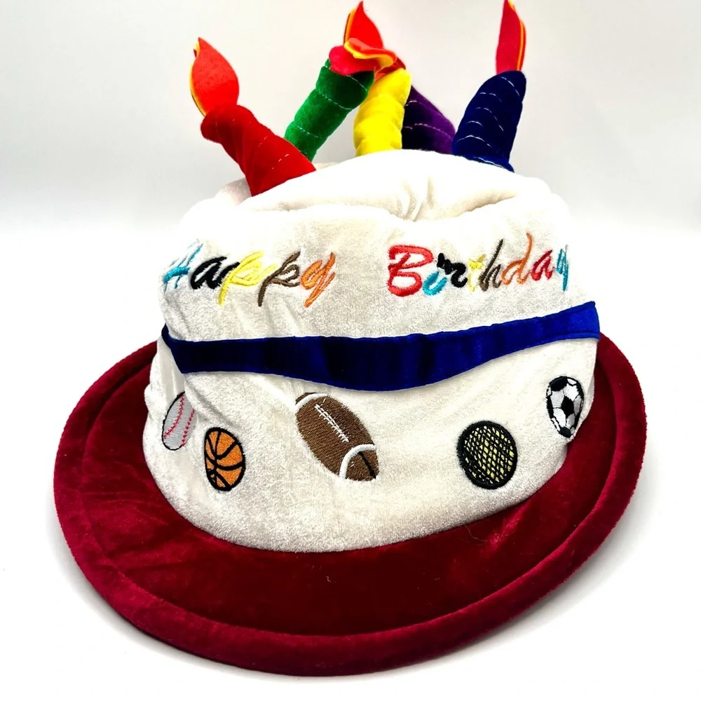 Colorful Birthday Hat with Sports Embroidery